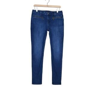 Michael Kors Womens 6 Dark Wash Zip Pocket Skinny Jeans